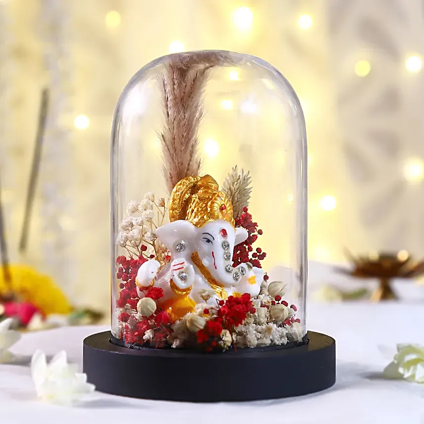 Heavenly Ganesha with Forever Flowers