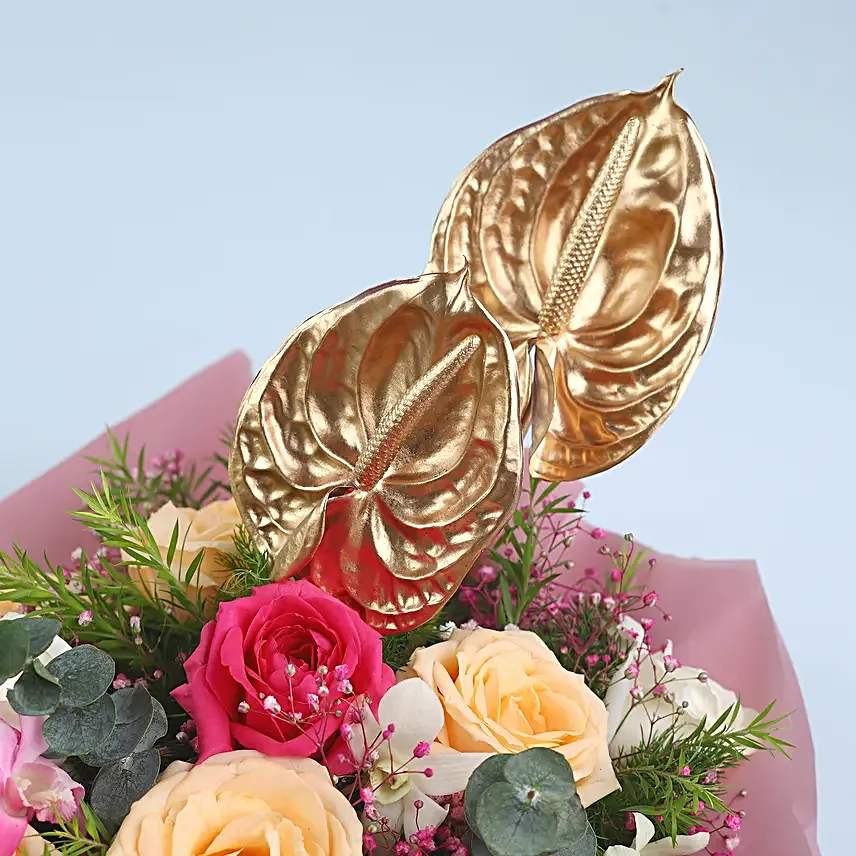 Heavenly Mixed Flowers Wooden Tray