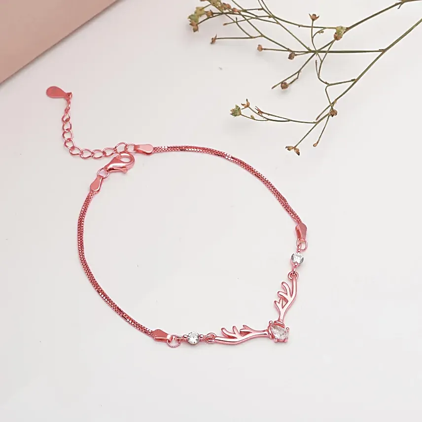 Heavenly Rose Gold Deer Bracelet