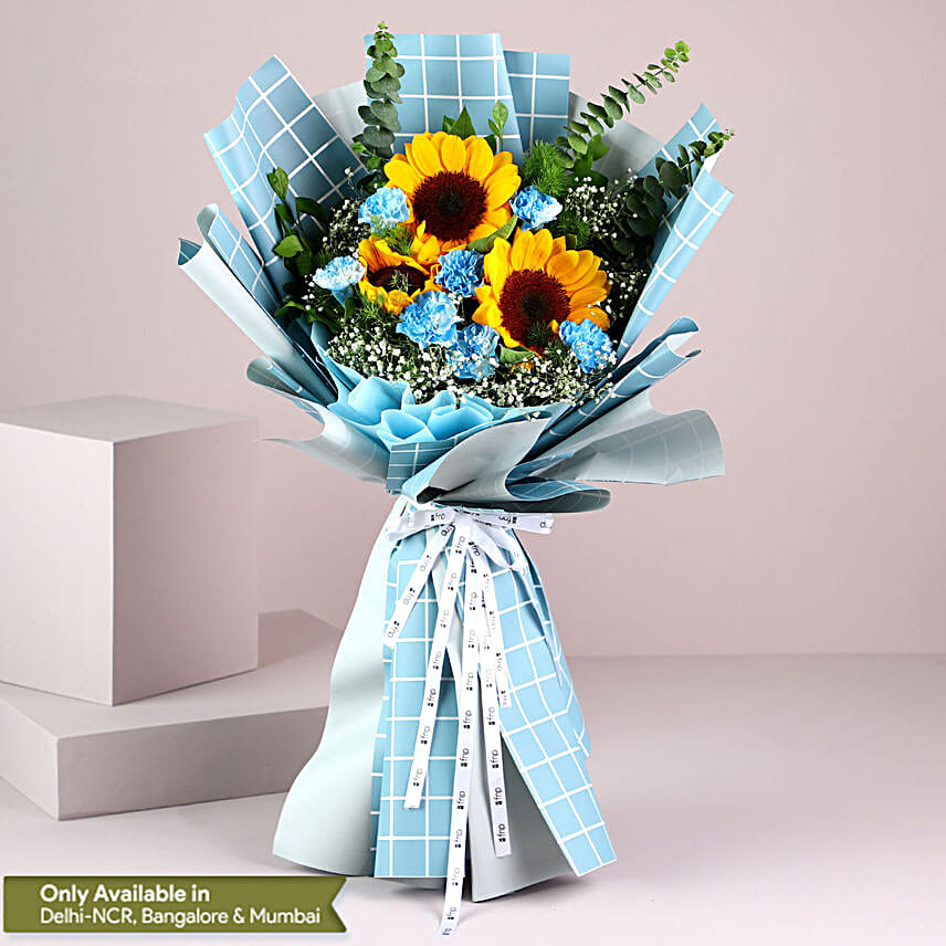 Hello Sunshine 3 Sunflowers Bouquet