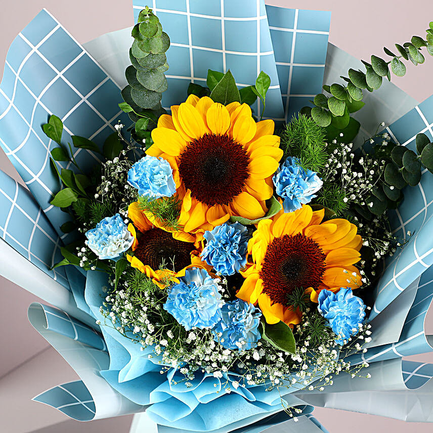 Hello Sunshine 3 Sunflowers Bouquet