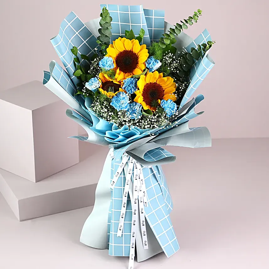 Hello Sunshine 3 Sunflowers Bouquet