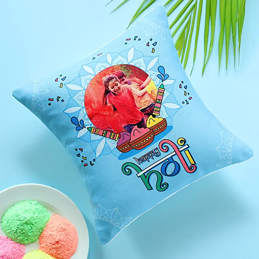 Holi Greetings Personalised Cushion