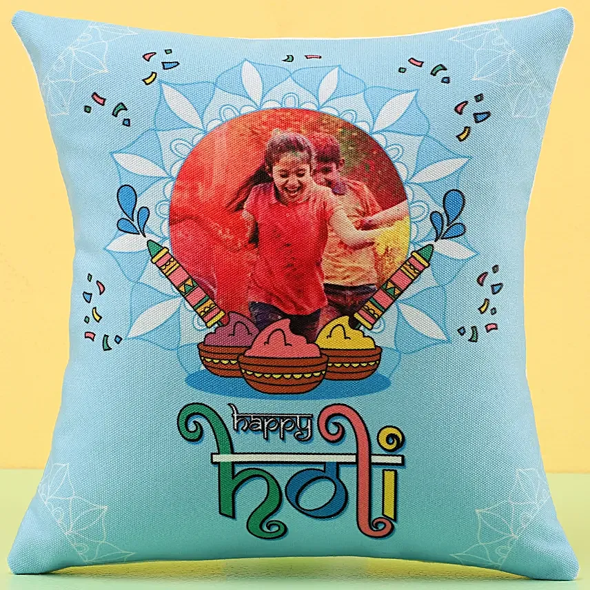 Holi Greetings Personalised Cushion