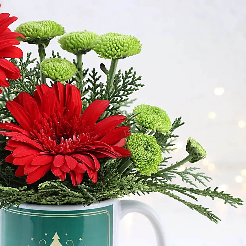 Holiday Season Wishes Floral Gift Mug