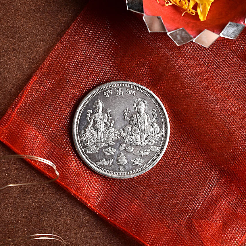 Holy Silver Tulsi Plant N Coin Gift Combo