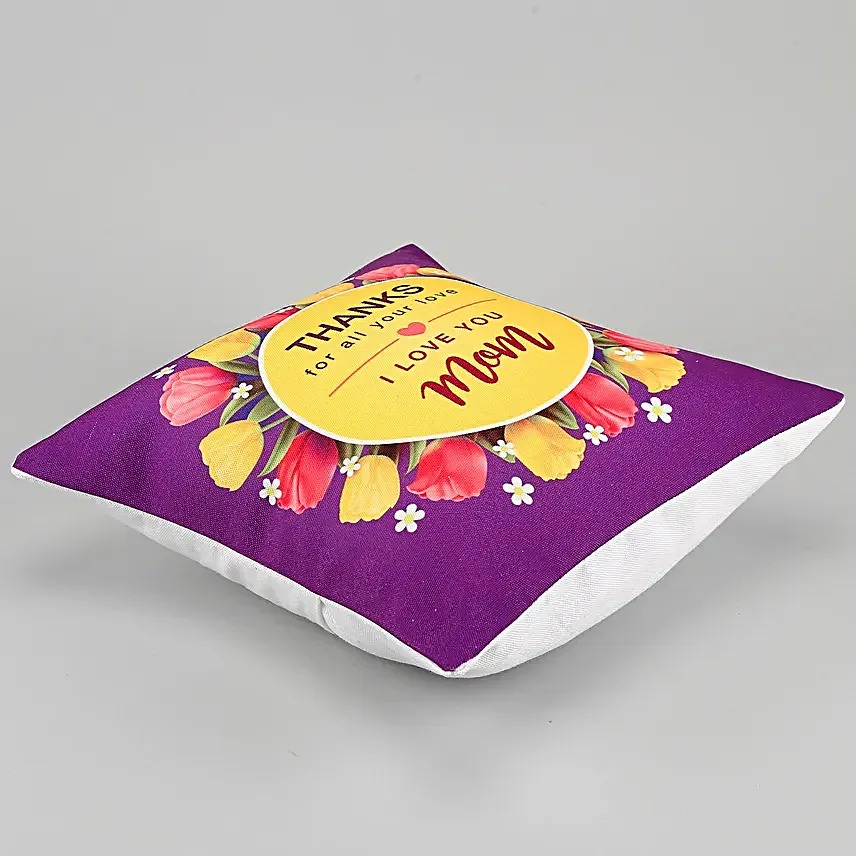 I Love You Mom Printed Cushion