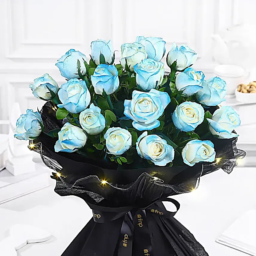 Illuminated Elegance White Rose Bouquet
