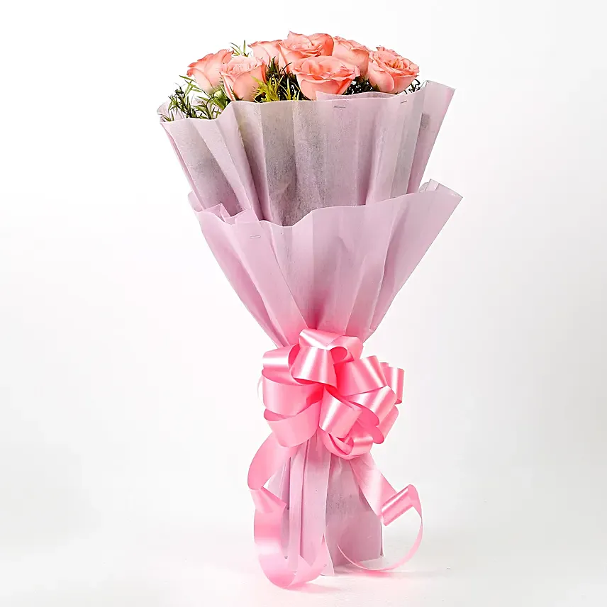Bunch of 10 pink roses