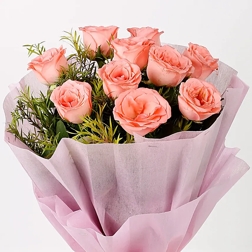 Bunch of 10 pink roses
