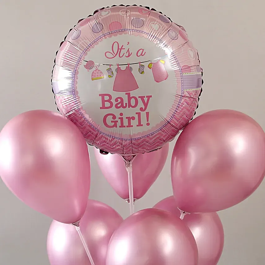 It's a Baby Girl Balloon Bouquet