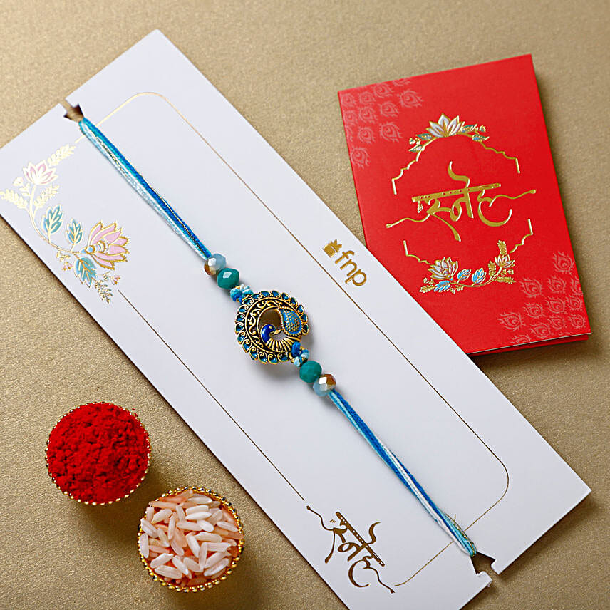 Jewel of the Sky Peacock Rakhi