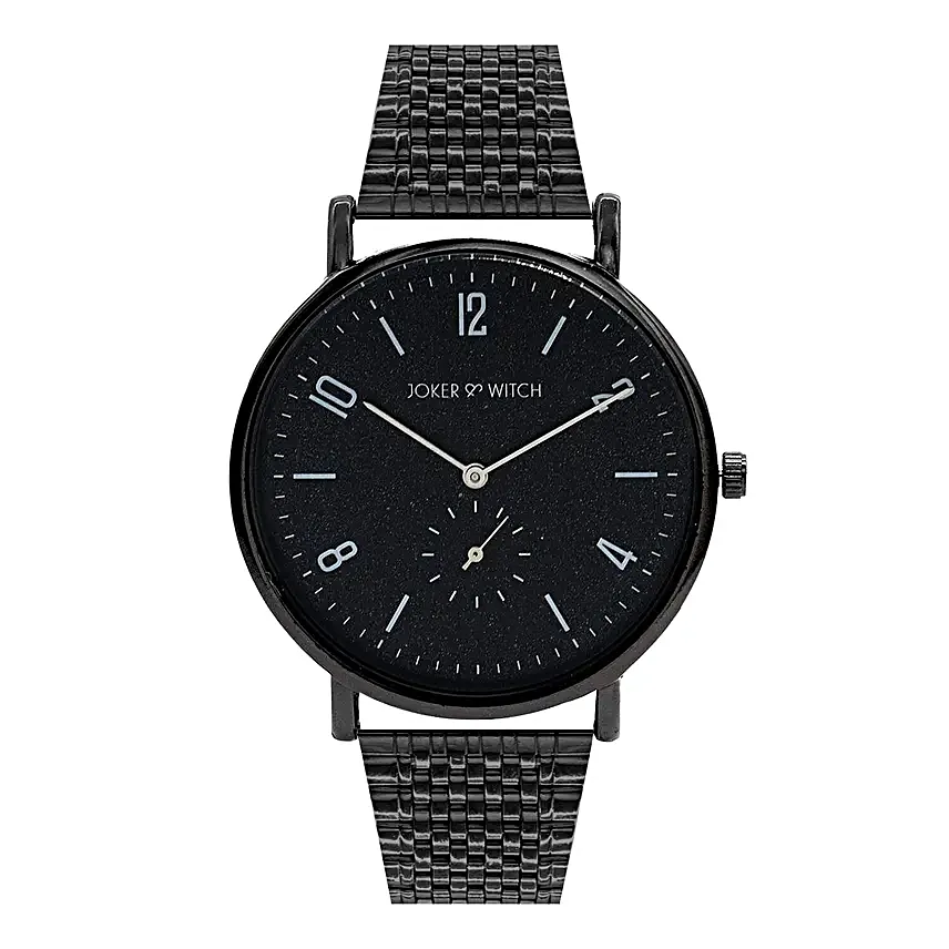 Joker N Witch Classic Coal Black Watch Bracelet Stack For Him