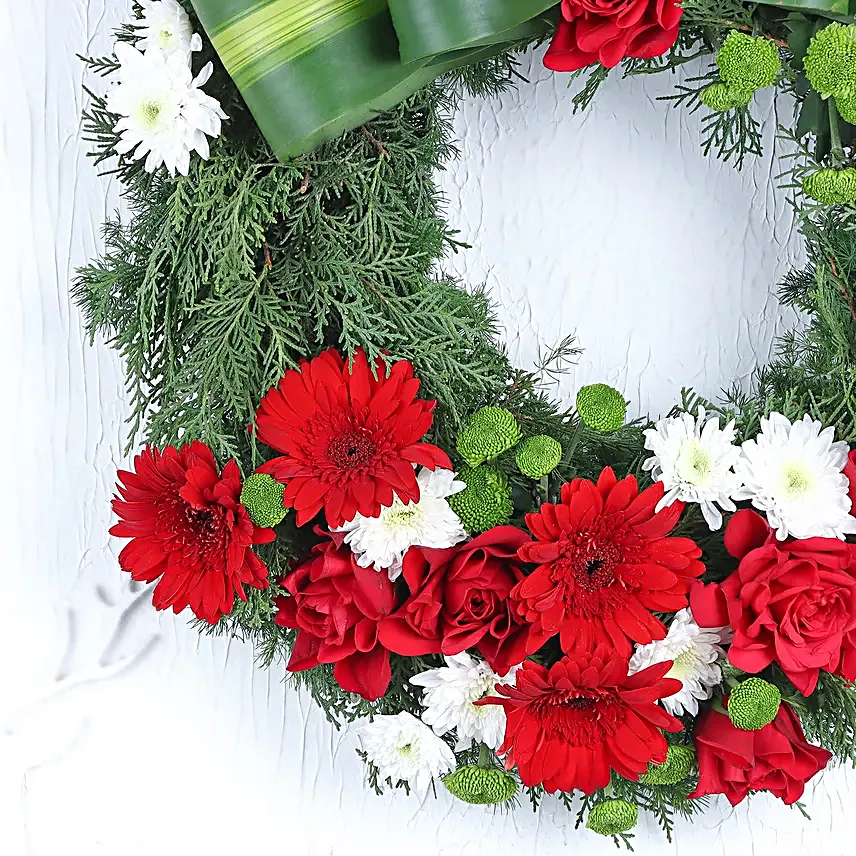 Jolly Christmas Times Floral Wreath