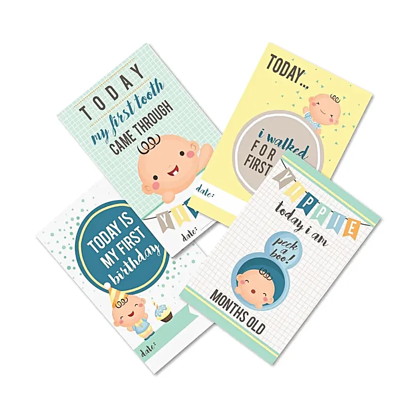 Joyful Journeys Baby boy milestone cards