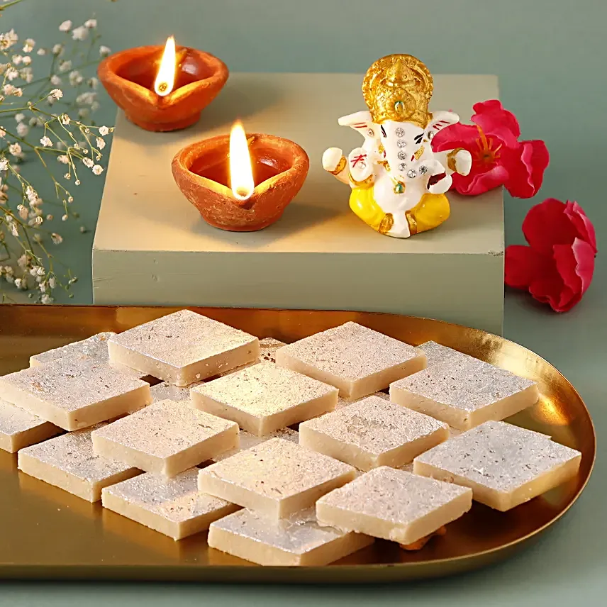 diwali sweets n diya combo for parents