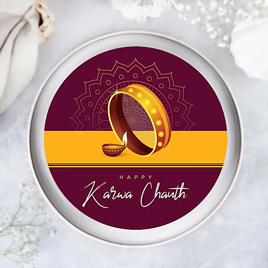 Karwa Chauth Special Chocolate Photo Cake Half Kg