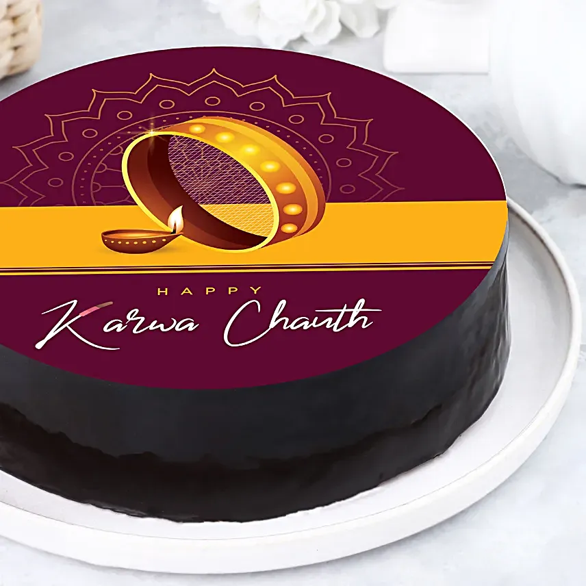 Karwa Chauth Special Chocolate Photo Cake Half Kg
