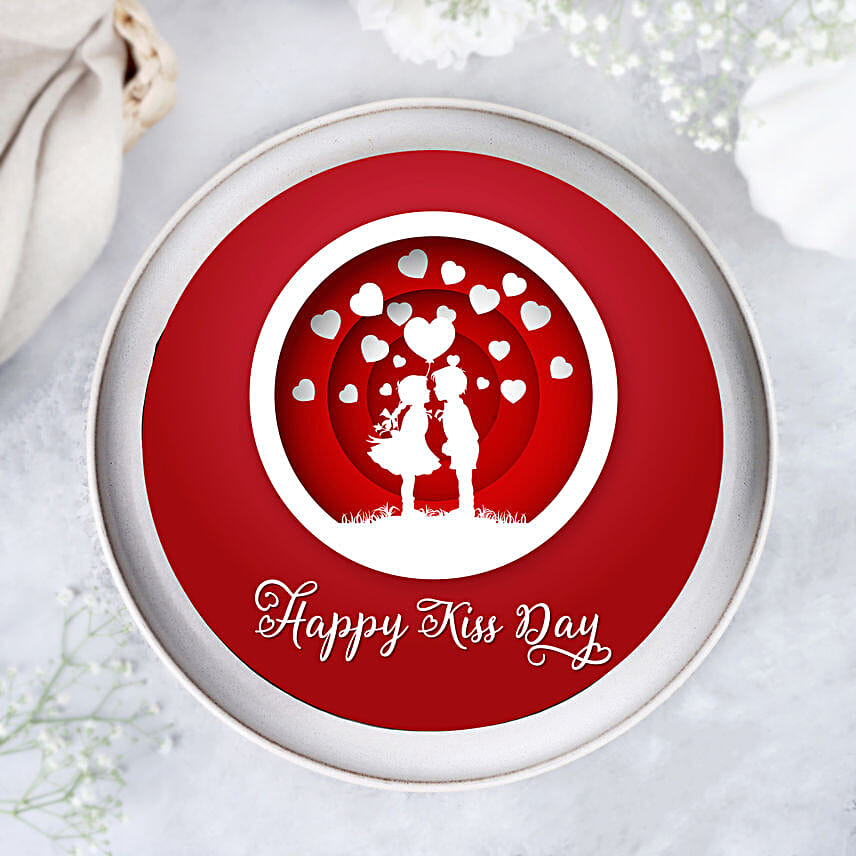 Kisses & Hearts Chocolate Photo Cake Half Kg
