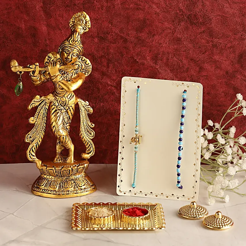 Krishna Idol N Rakhi Set