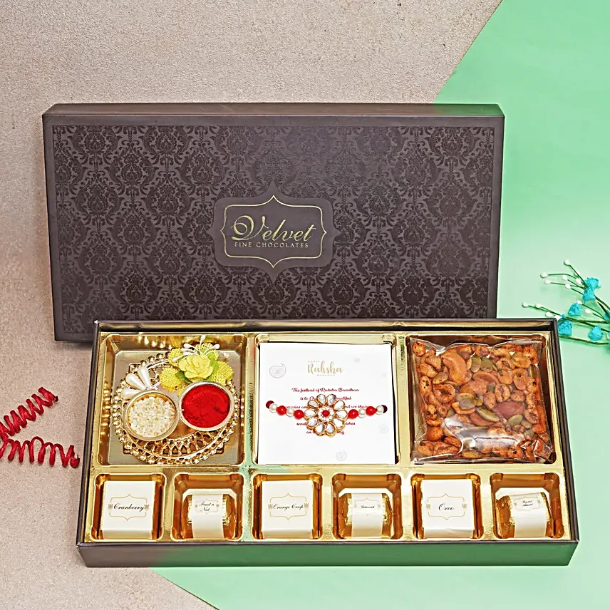 Kundan Rakhi N Assorted Sweetness