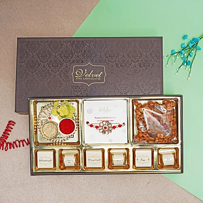 Kundan Rakhi N Assorted Sweetness