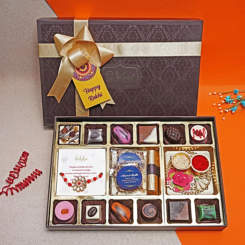 Kundan Rakhi N Siblings Treasure Box