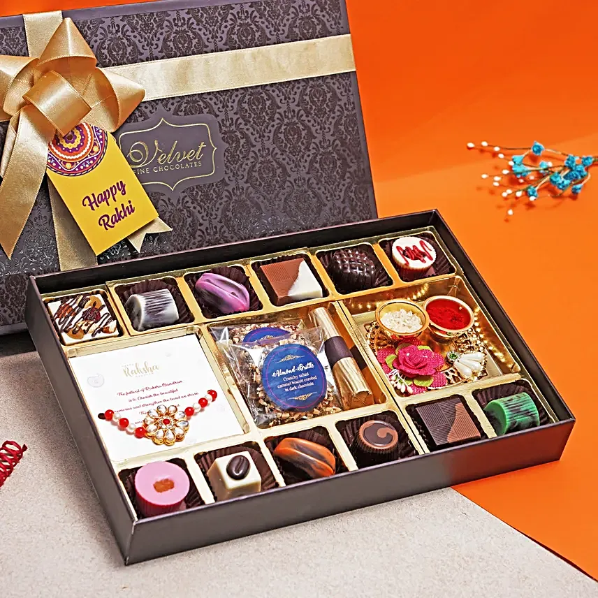 Kundan Rakhi N Siblings Treasure Box