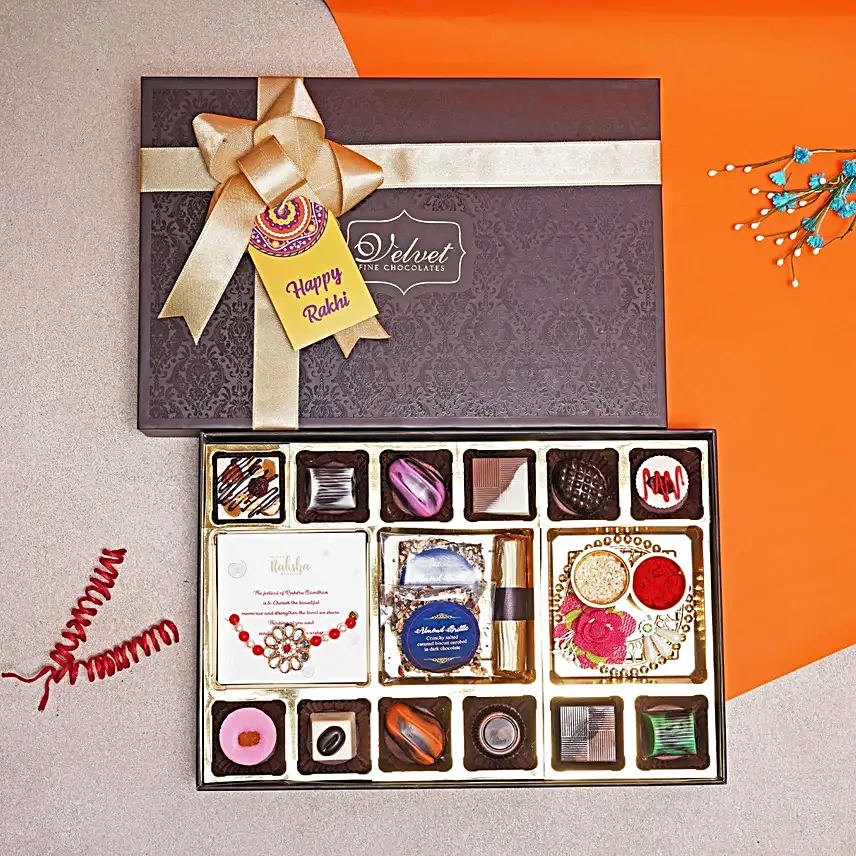 Kundan Rakhi N Siblings Treasure Box