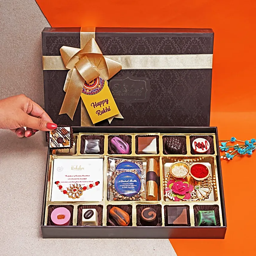 Kundan Rakhi N Siblings Treasure Box