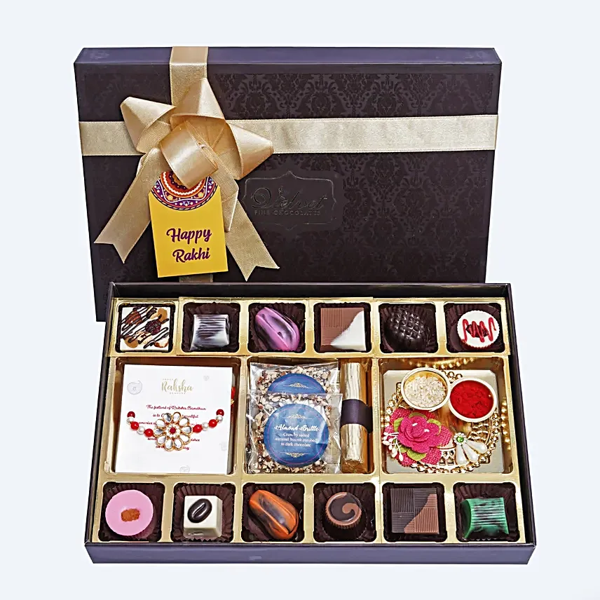 Kundan Rakhi N Siblings Treasure Box