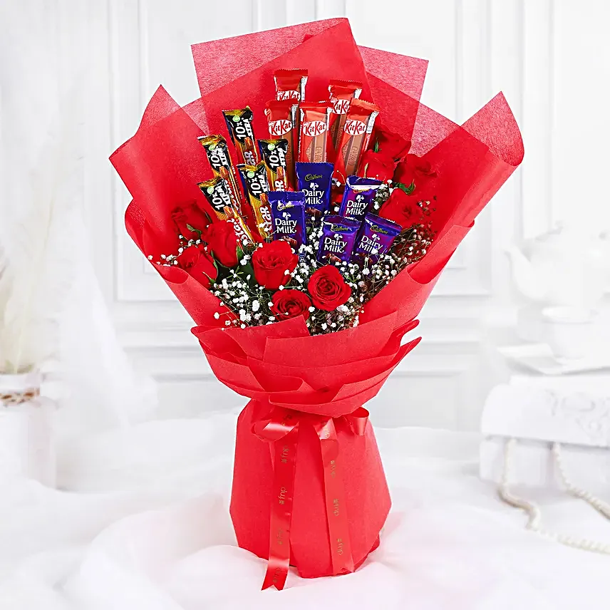 Le Rouge DAmour Bouquet of Flora N Chocolates