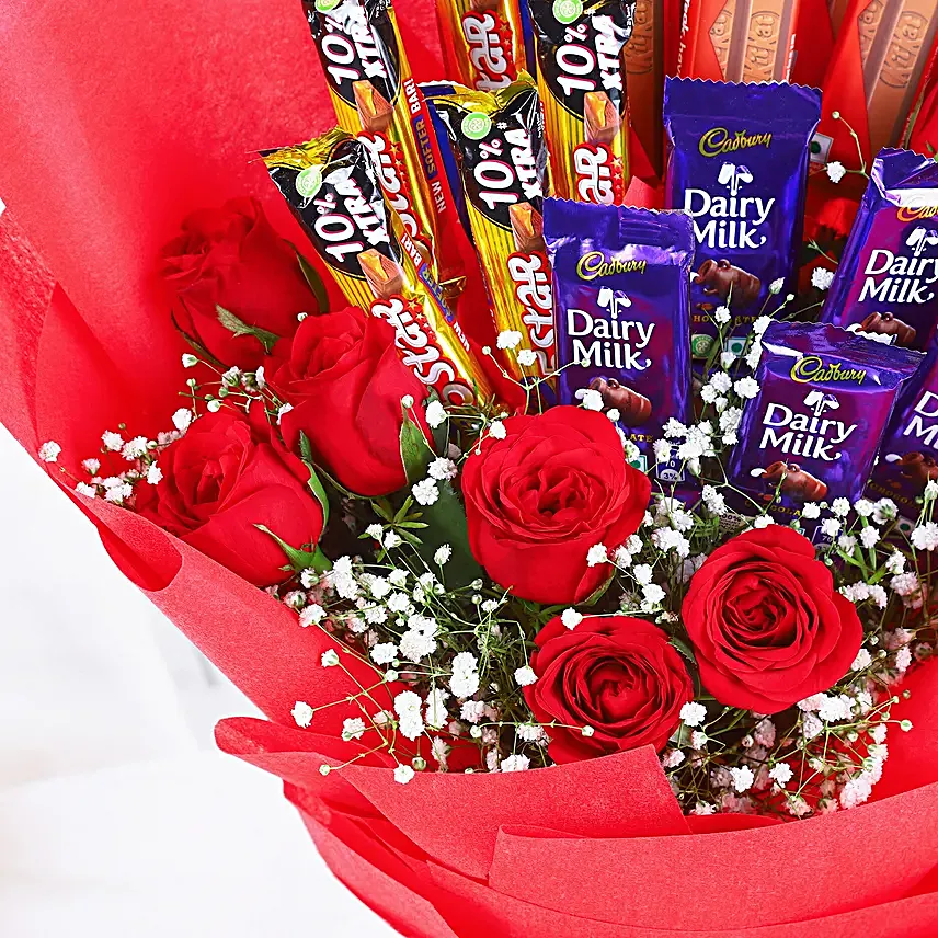 Le Rouge DAmour Bouquet of Flora N Chocolates