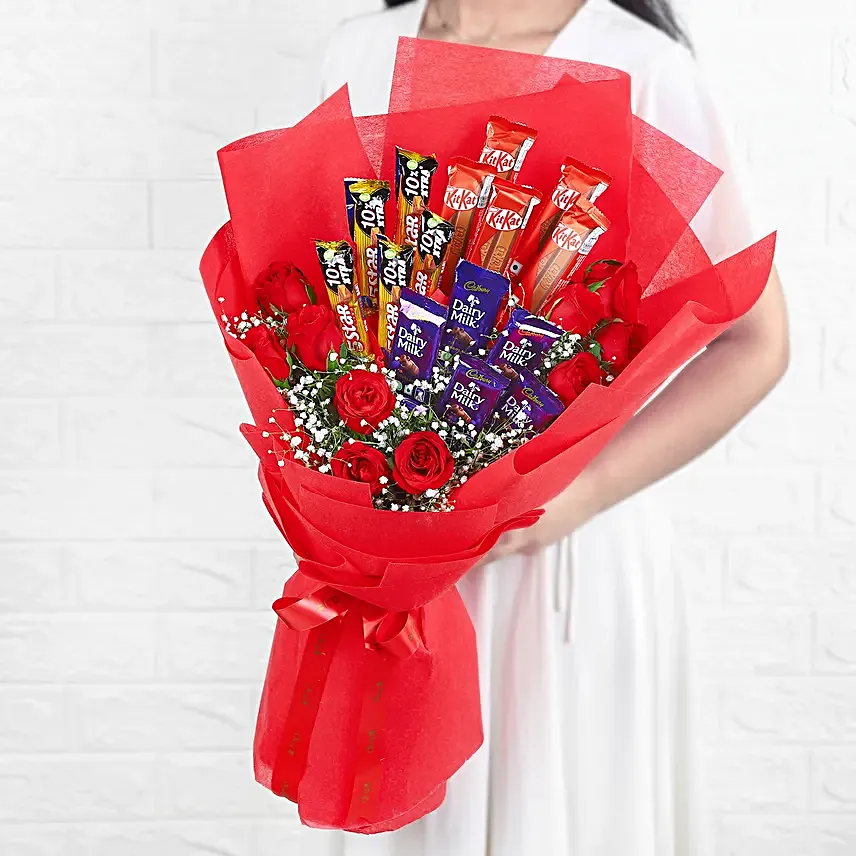 Le Rouge DAmour Bouquet of Flora N Chocolates