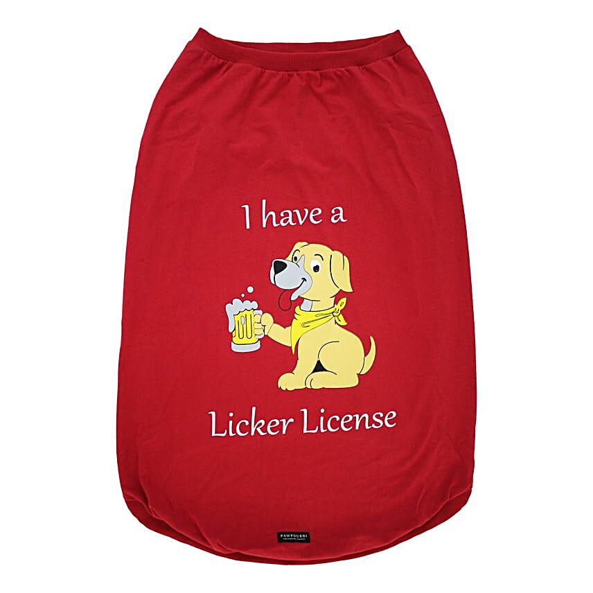 Licker License T Shirt For Dogs M