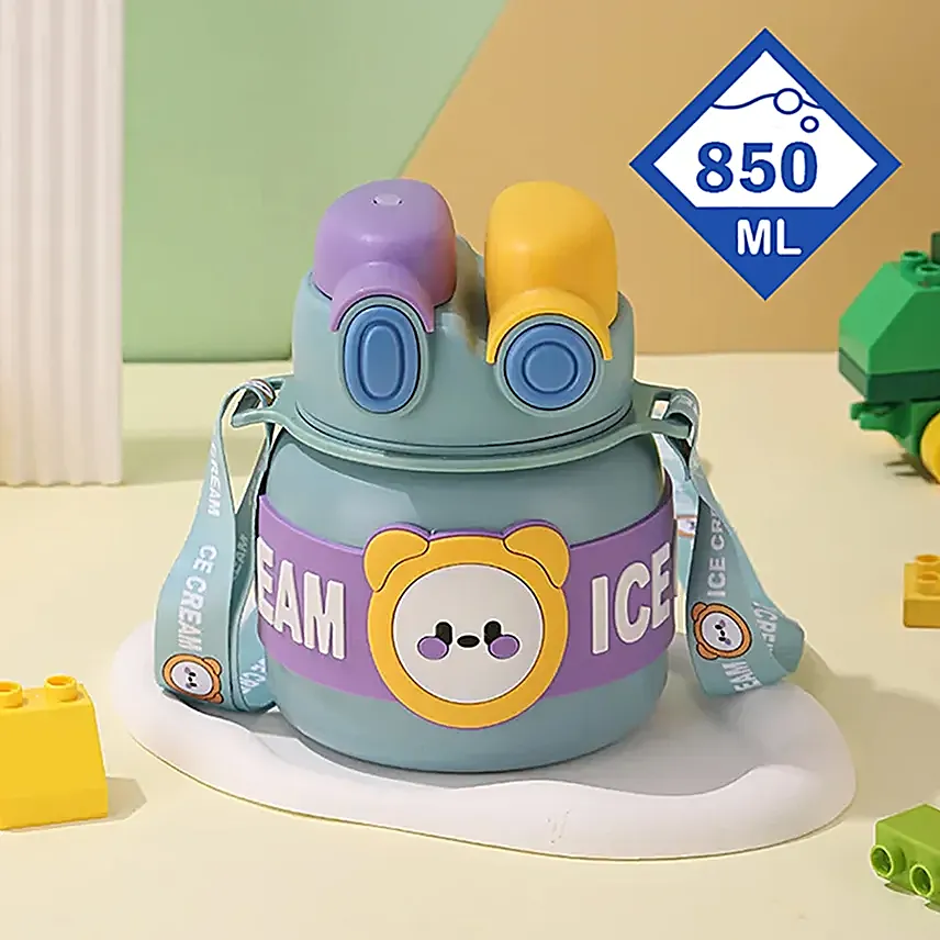 Lid Water Bottle For Kids Blue