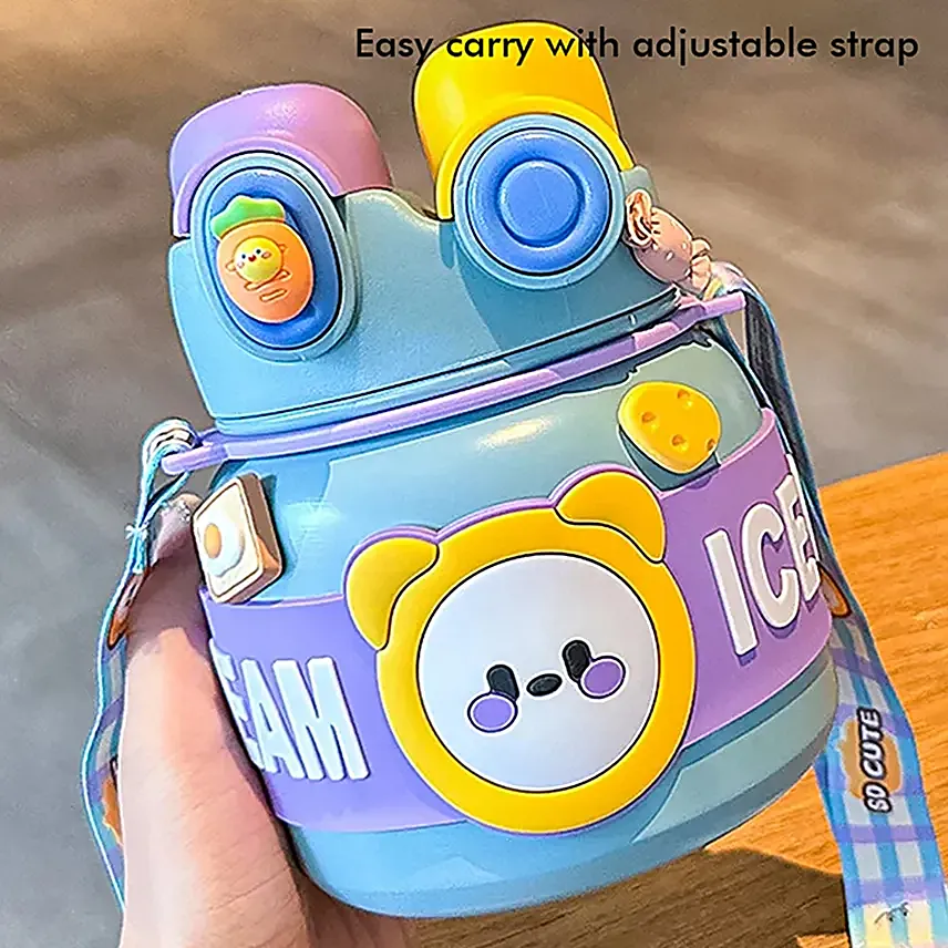 Lid Water Bottle For Kids Blue