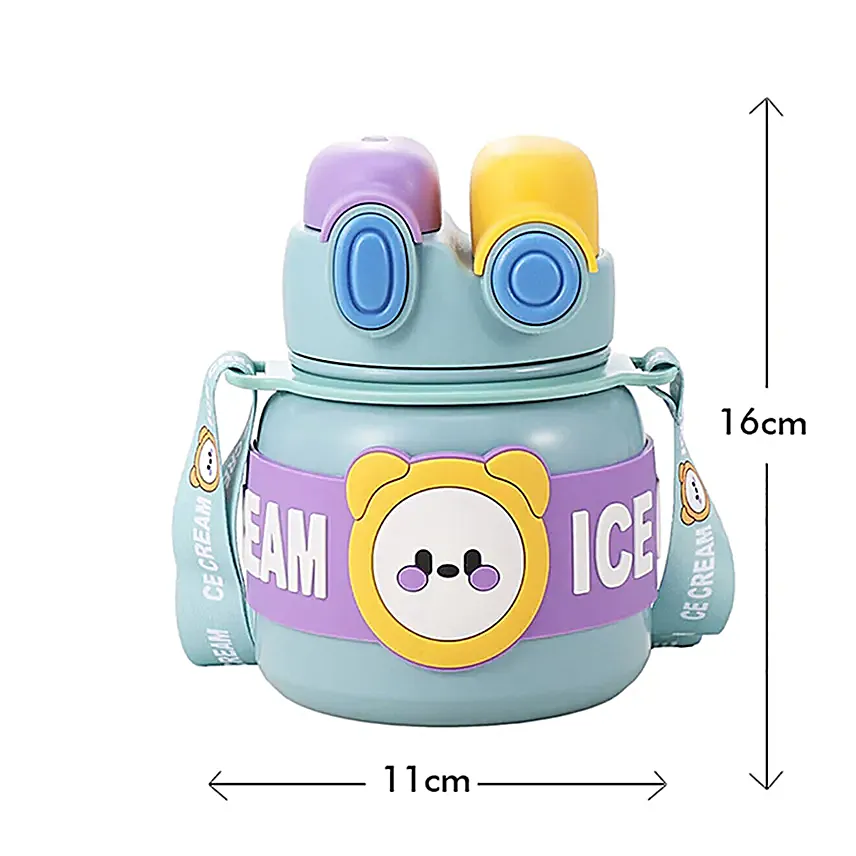 Lid Water Bottle For Kids Blue