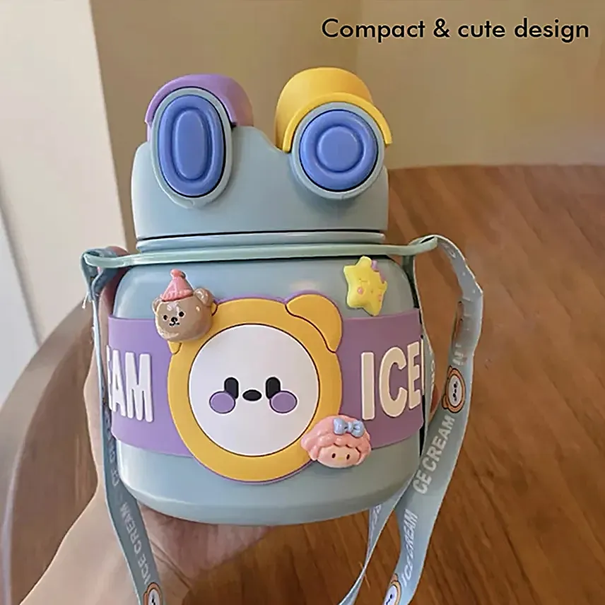 Lid Water Bottle For Kids Blue