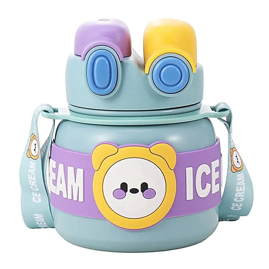 Lid Water Bottle For Kids Blue