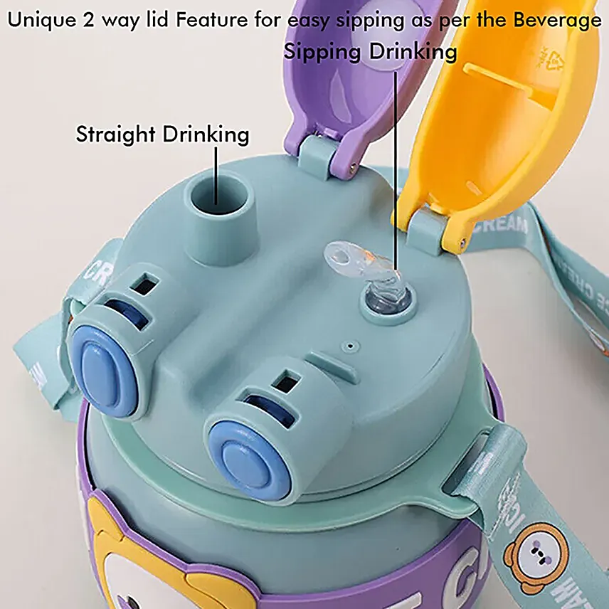 Lid Water Bottle For Kids Blue