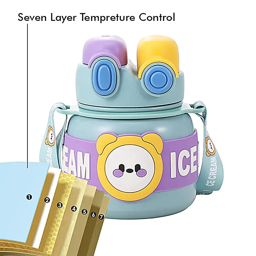 Lid Water Bottle For Kids Blue