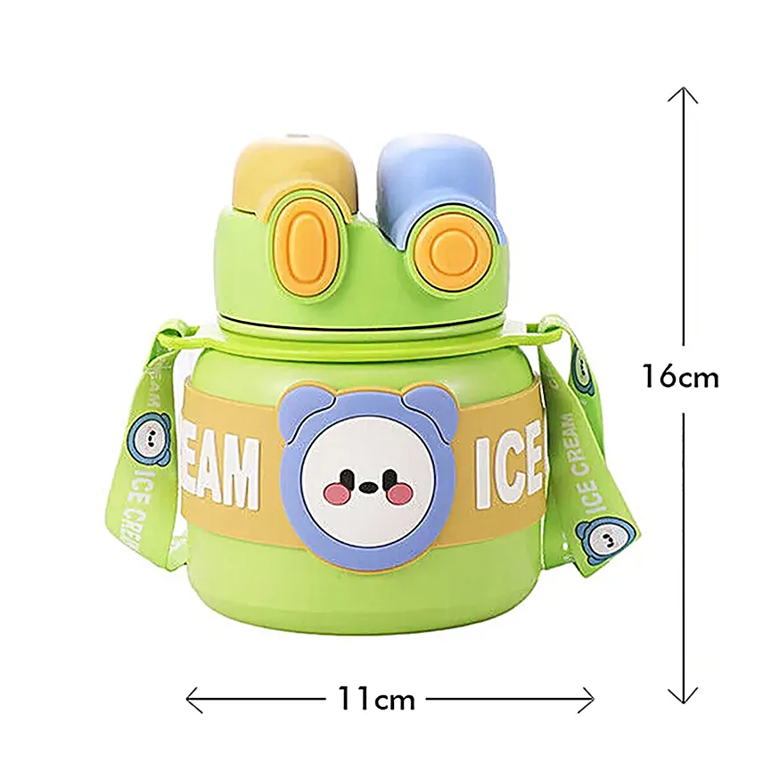Lid Water Bottle For Kids Green