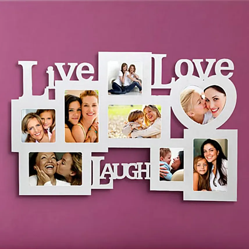 Live Love Laugh-White Live love laugh wall 24x15 personalized photo frame