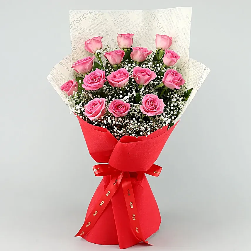 Love Roses N Bouquet Truffle Cake