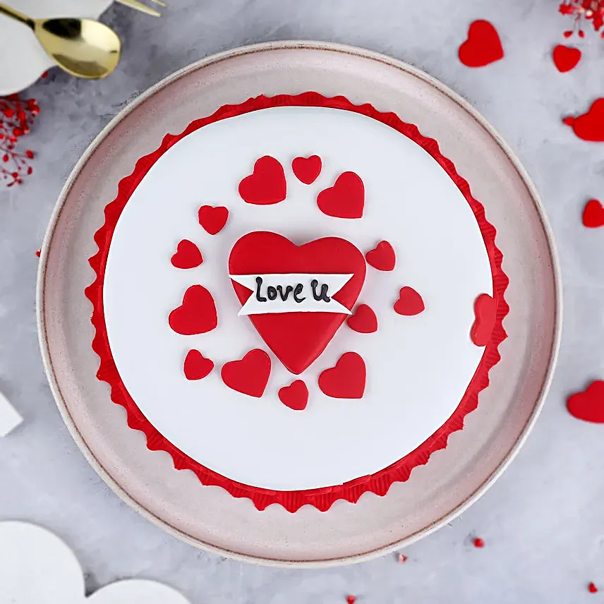 Online Love U Hearts Designer Cake