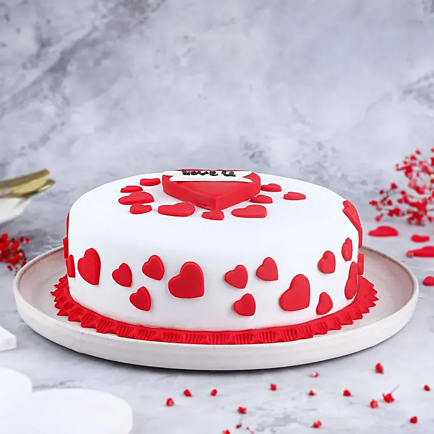 Online Love U Hearts Designer Cake