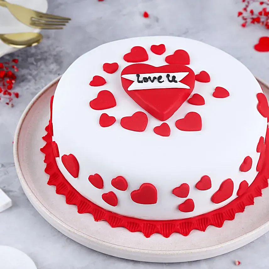 Online Love U Hearts Designer Cake