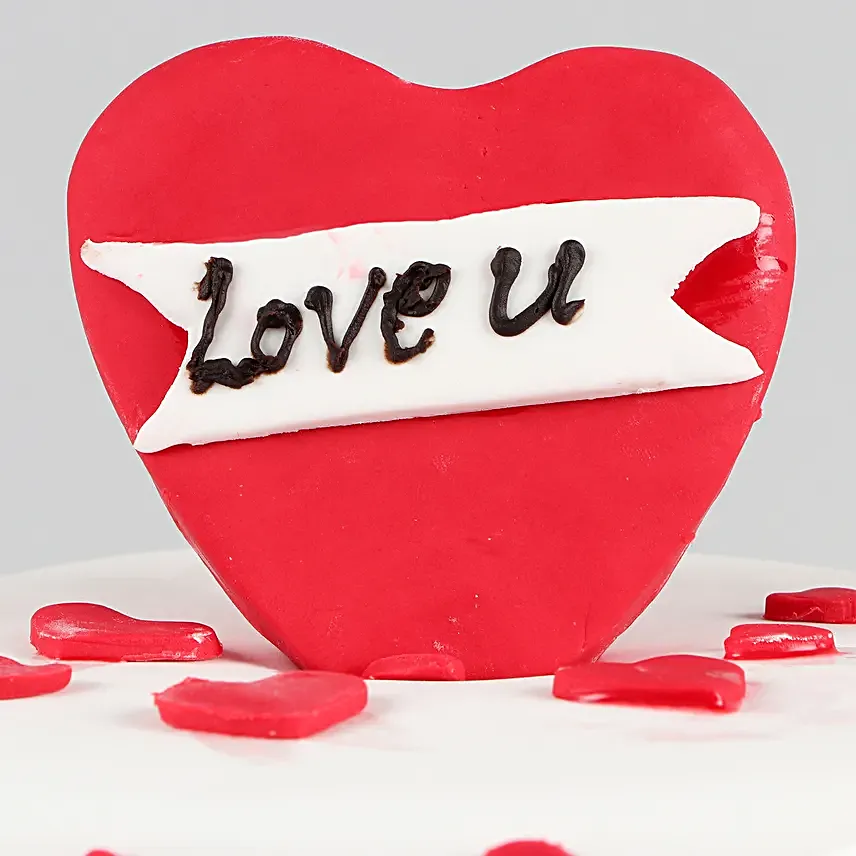 Online Love U Hearts Designer Cake
