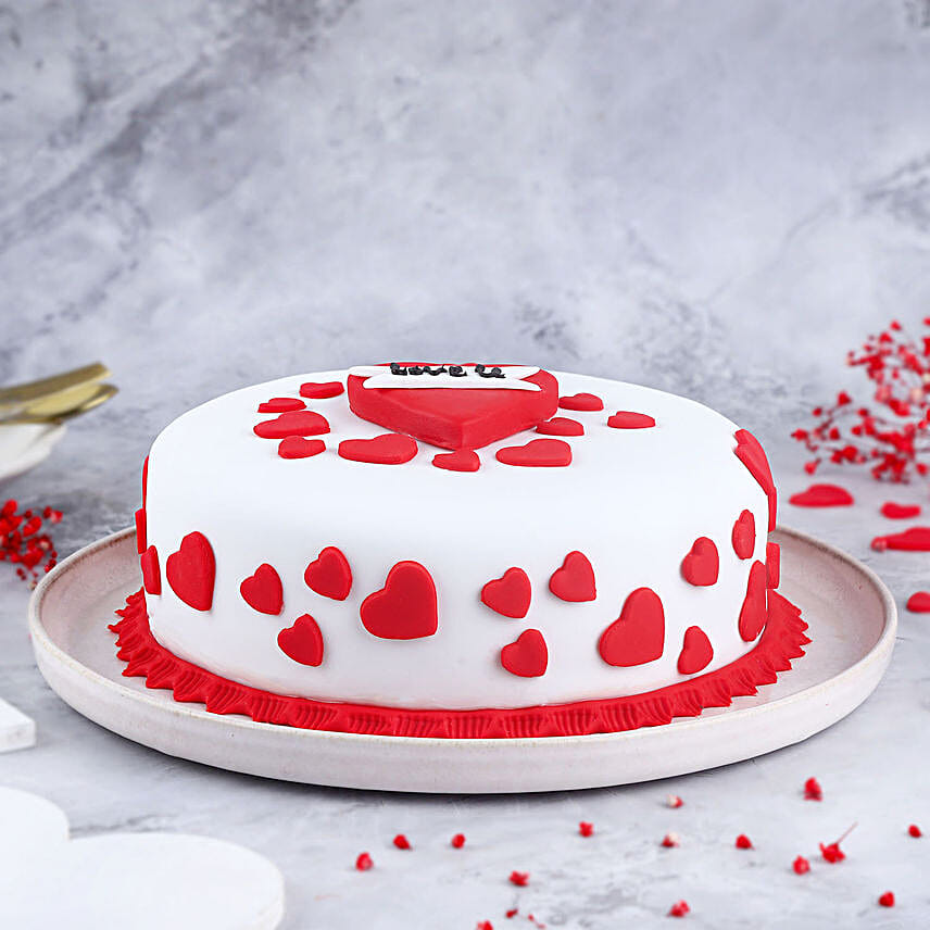 Online Love U Hearts Designer Cake Eggless